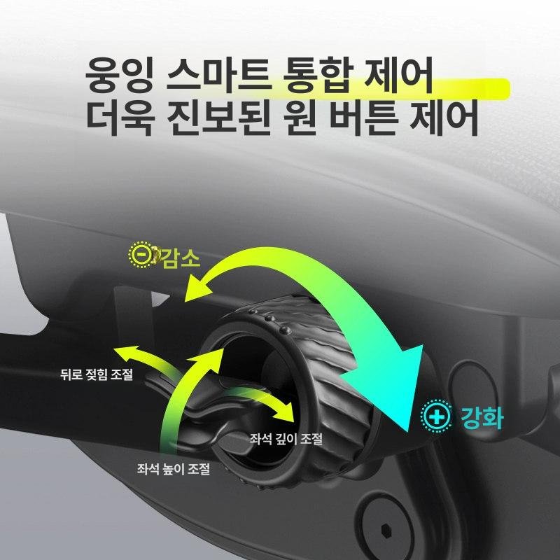 Ergohuman B이글 인체공학 사무용 의자, 회전식 높이 조절 팔걸이, 실버화이트 상세 이미지 1
