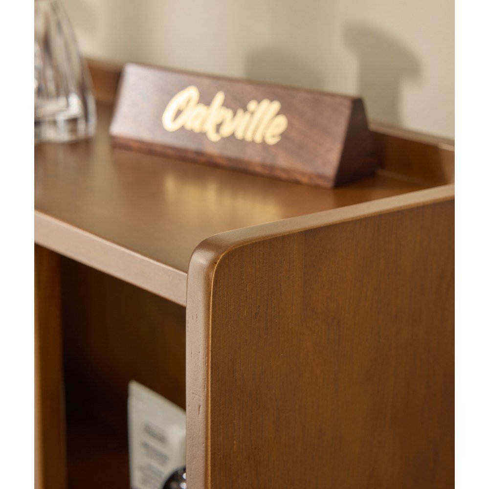 오크빌 위빙 원목 2단 미니수납장 다용도 주방 책상 슬라이딩 선반 상세 이미지 2