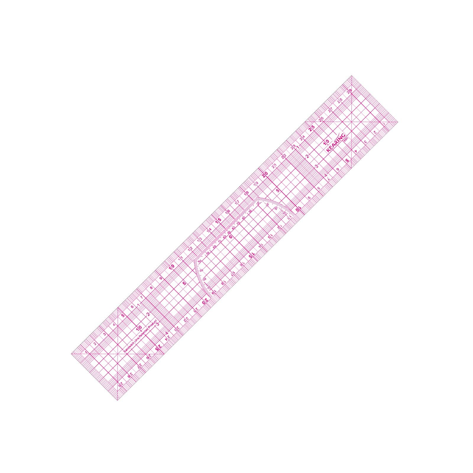 KEARING 패턴자 KEARING 1.2mm 두께 자 패턴 그레이딩 자 30cm/50cm/60cm 패턴자 24인치 재봉자 투명 샌드위치 라인 자 재봉 그래프 자 패션, 1개, 8011할인 상세 이미지 1