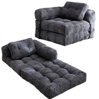 샤일리 접이식 소파베드 원룸 거실 1인용 쿠션 침대, 그레이