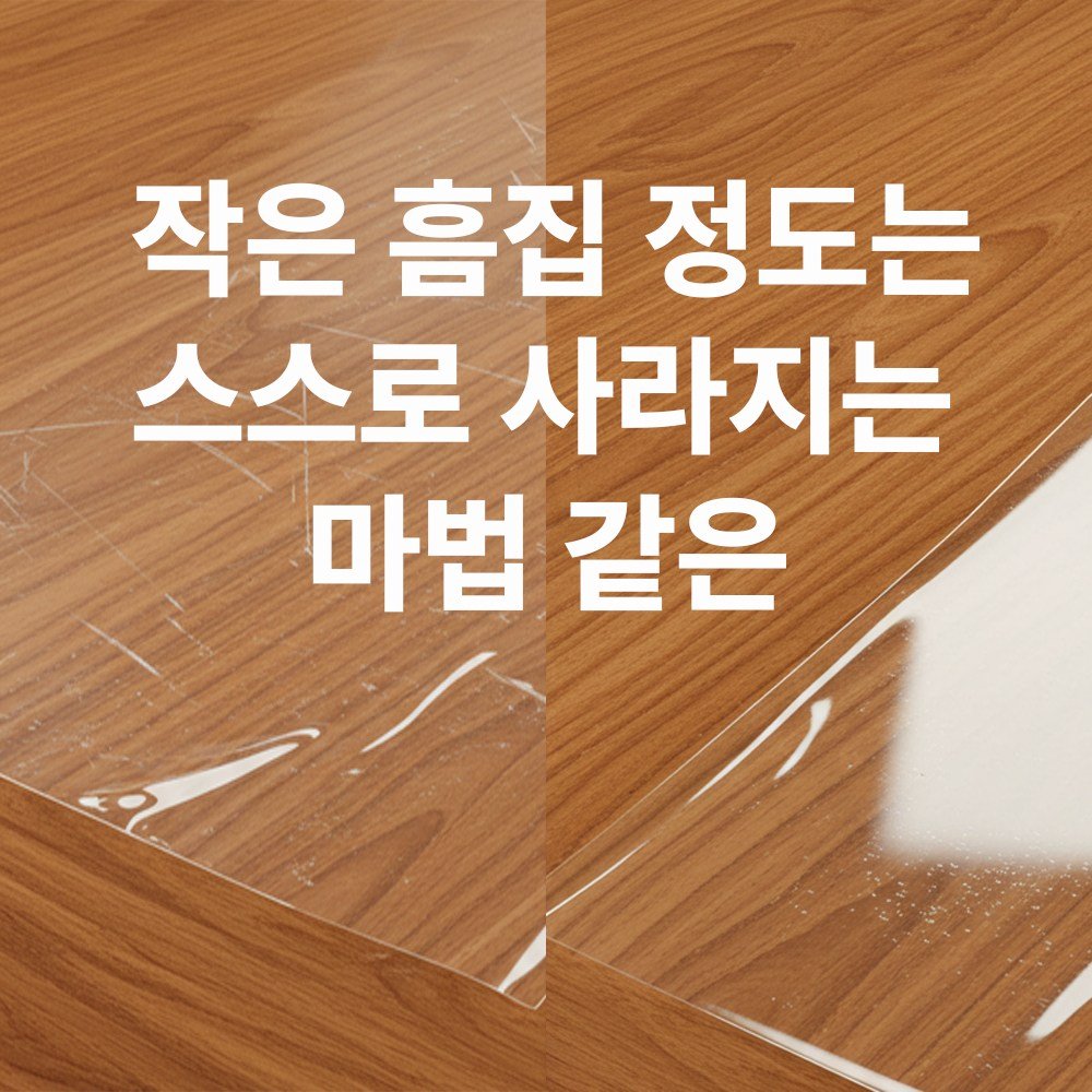 홈스킨 테이블매트 식탁매트 초강력 보호 필름 엘라스틴 TPU, 투명, 1개, 대형(132 x 100 cm)할인 상세 이미지 2