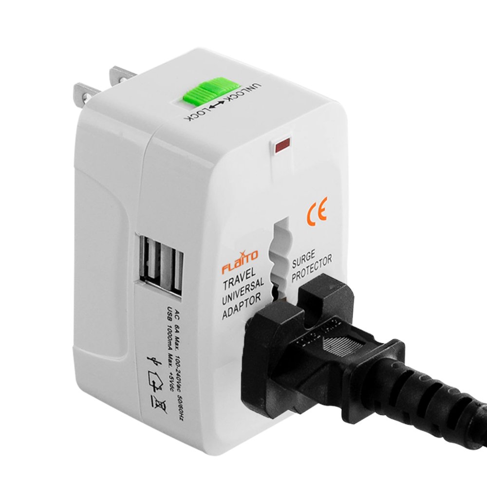 플라이토 여행용 USB 2포트 멀티어댑터 JS-1004 + 파우치, 1세트 상세 이미지 1