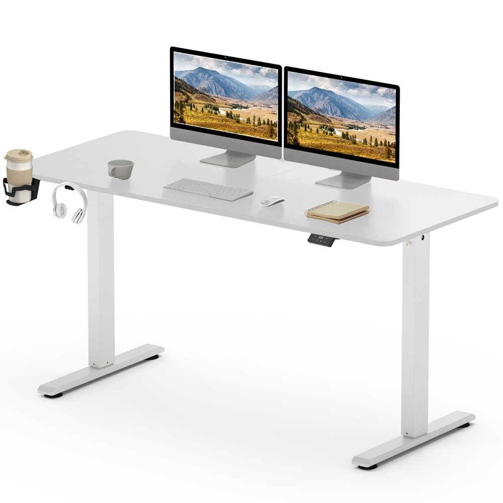 SANODESK 전동 높이조절책상 QS1 모션데스크 높낮이조절 스탠딩책상 전동컴퓨터책상, 화이트 상세 이미지 1