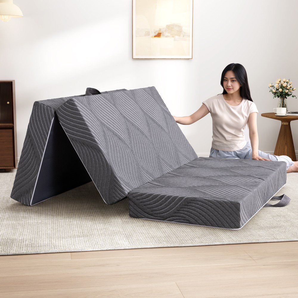 모모홈 200x150 8cm 3단 접이식 메모리폼 매트리스 휴대용 캠핑/여행용 + 가정/스튜디오 고탄력 편안한 수면 매트리스할인 상세 이미지 1