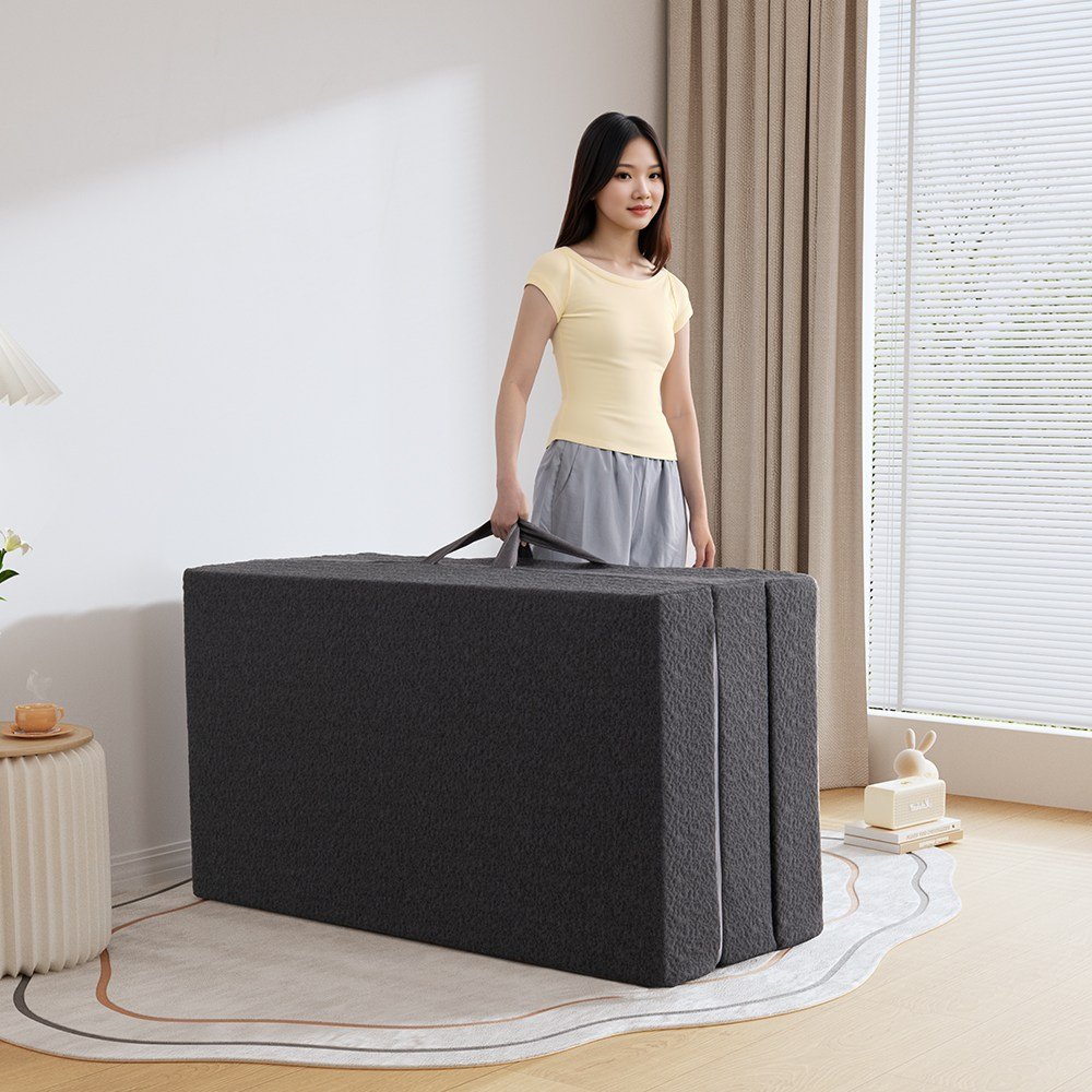 포근방 편안함 3단 접이식 메모리폼 매트리스 75X200X8CM 단단한 허리 지지 고밀도 토퍼 바닥 원룸용 + 캠핑 게스트용쿠폰할인 상세 이미지 2