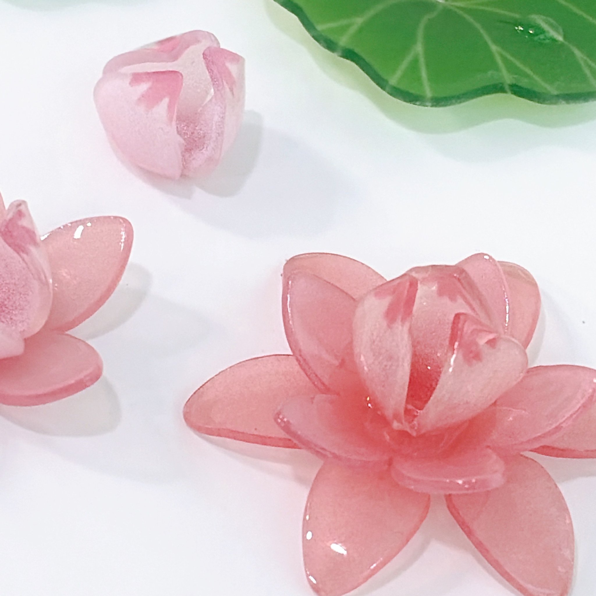 연꽃 연잎 비즈 불교 키링 악세사리 염주 팔찌 공예 만들기 DIY 부자재 재료, 연잎 소 상세 이미지 2