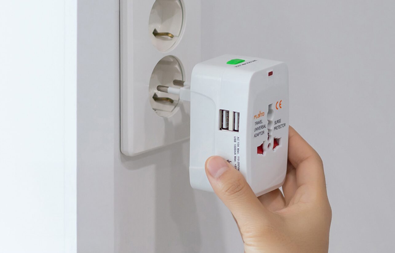 플라이토 여행용 USB 2포트 멀티어댑터 JS-1004 + 파우치, 1세트 상세 이미지 1