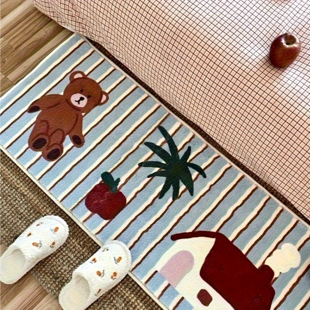 다용도 미끄럼방지 귀여운 곰 패턴 침실 러그 거실 카페트할인 상세 이미지 2