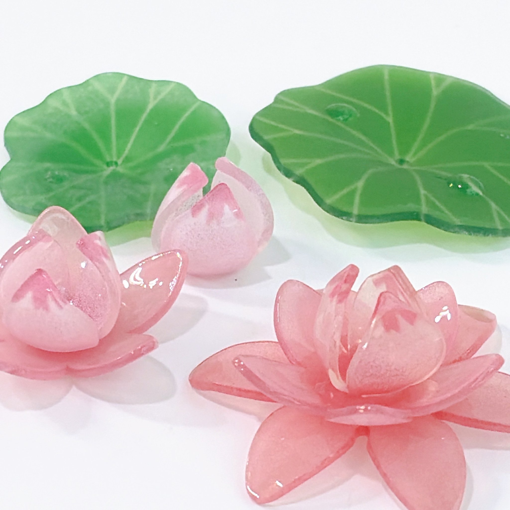 연꽃 연잎 비즈 불교 키링 악세사리 염주 팔찌 공예 만들기 DIY 부자재 재료, 연잎 소 상세 이미지 1