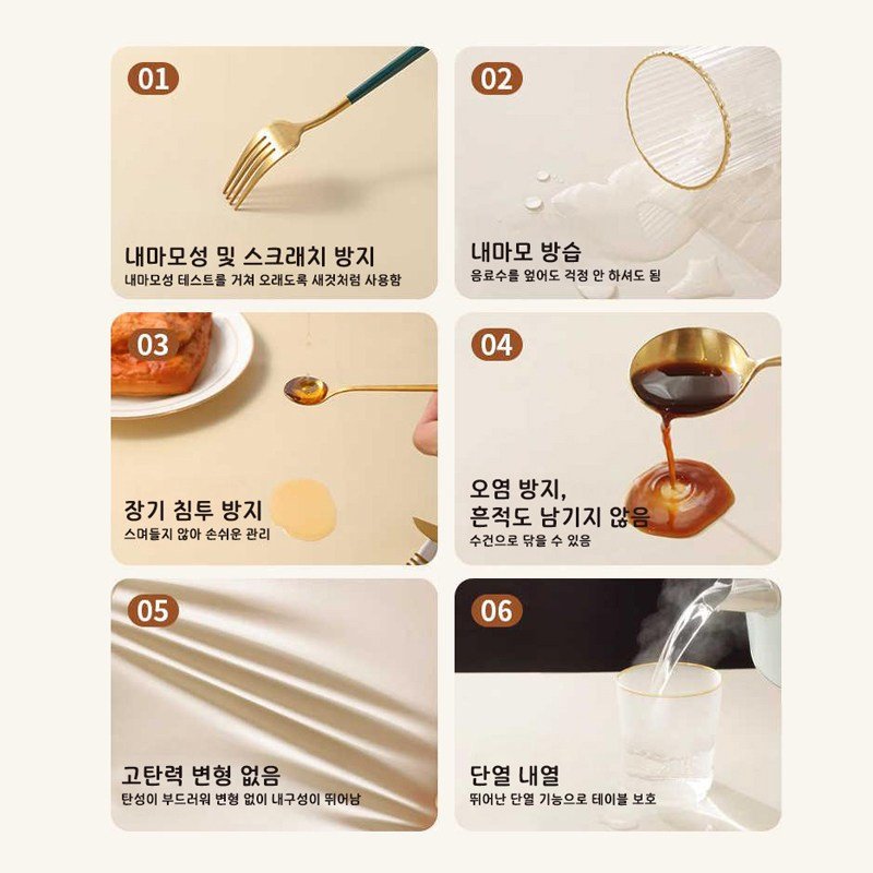 ZOZOFO 가죽식탁보 방수 식탁보 테이블보 매트 레트로 유럽 거실테이블보 4인~6인 식탁커버, 1개, 140x200cm, 플라워할인 상세 이미지 2