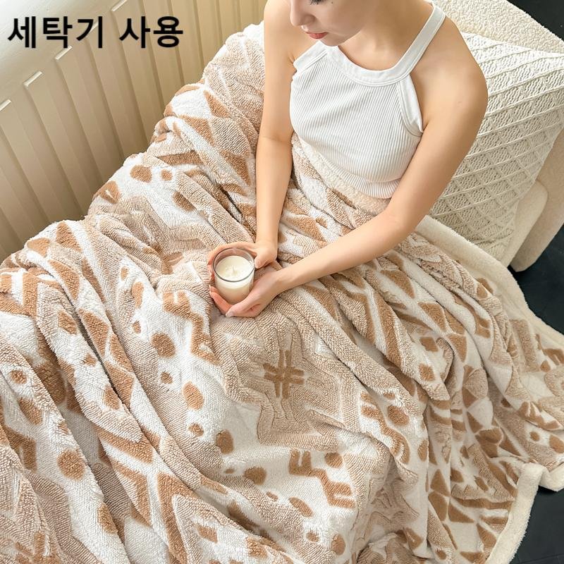 Jeernare 캐시미어 양면 극세사 담요 정전기 방지 무릎담요 세탁 가능한 부드러운 대형 담요할인· 10:34:5 상세 이미지 1