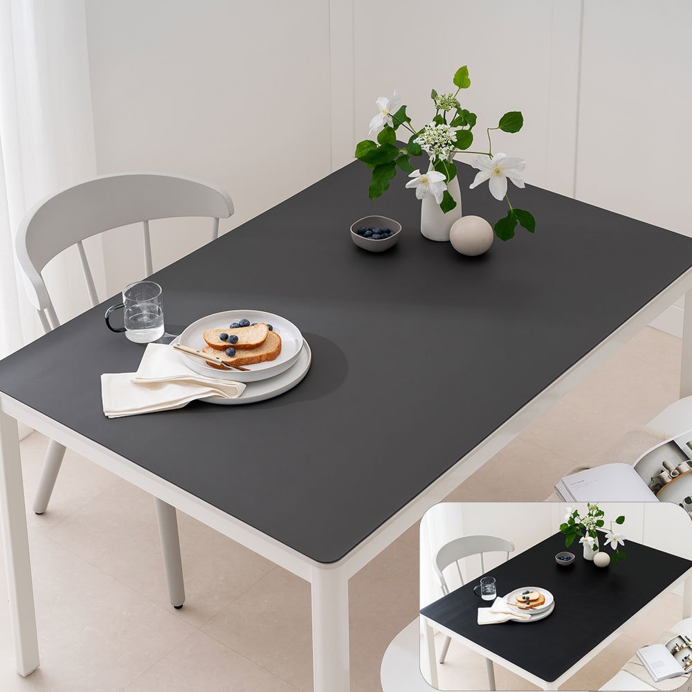 (16colors 11size) 깐깐공주 100% 방수 가죽 식탁보 테이블보 식탁매트 테이블매트, 120x80cm, 양면-12 (Gray+LightGold), 1개 상세 이미지 2