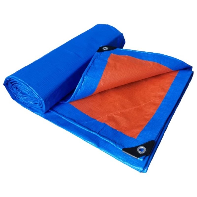 두꺼운 내마모 방수 천 파란색과 주황색 PE 방수포 2M x 2M~15M x 20M할인 상세 이미지 1