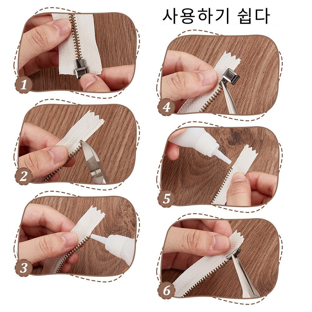 16세트 지퍼 잠금 손잡이 고정기 DIY 봉제 교체 수리 키트 8.5~17x5.5~12x4~6.5mm 핀: 8.5~16.5x2~3.5x2~4mm, 16개, 다크그레이 상세 이미지 2
