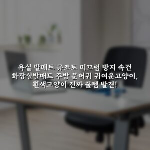 욕실 발매트 규조토 미끄럼 방지 속건 화장실발매트 주방 문어귀 귀여운고양이, 흰색고양이 진짜 꿀템 발견!