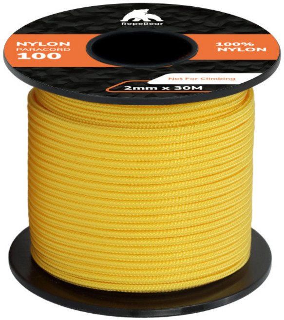 얇은 나일론 로프 파라코드 2mm 30M 타입 I 낙하산 코드, Yellow