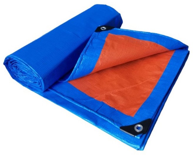 두꺼운 내마모 방수 천 파란색과 주황색 PE 방수포 2M x 2M~15M x 20M할인