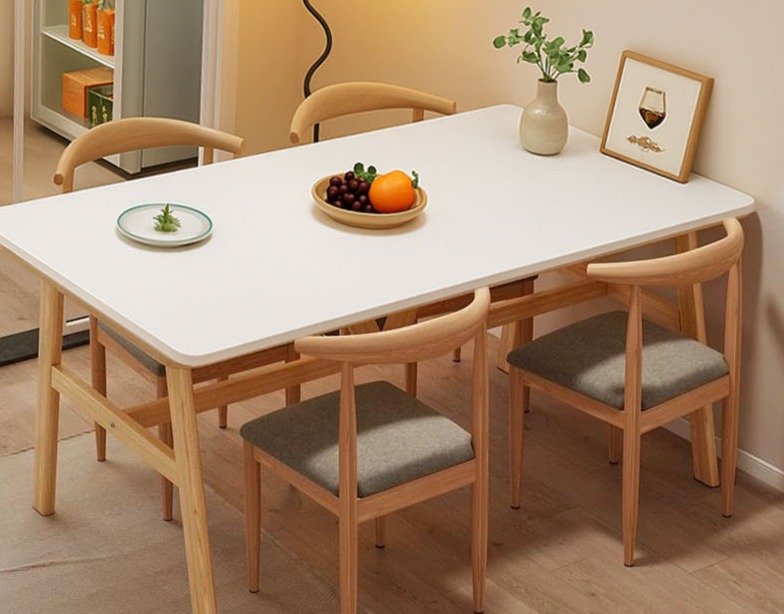 가구느낌 해피테이블 인테리어 식탁 1400 x 600 x 750 mm, 화이트 + 네추럴, 4인용 상세 이미지 2