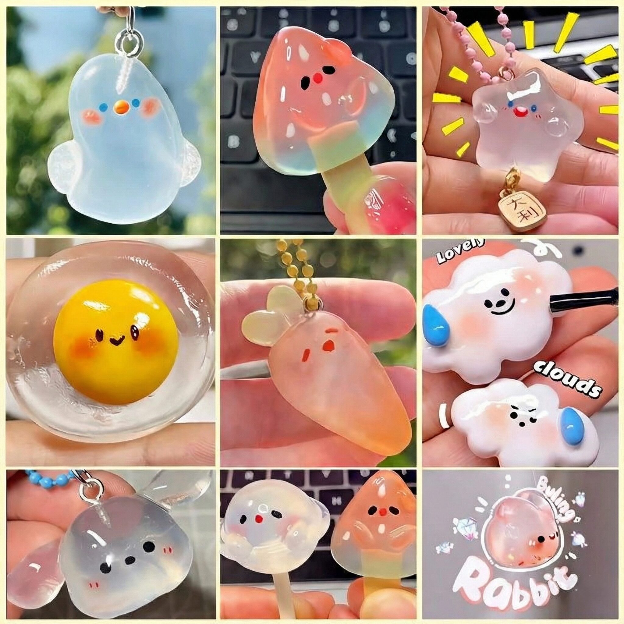 KC인증 미미무 집콕놀이 물라스틱 젤리플라 DIY 키링 만들기 키트, 1개, 퓨어화이트 100g+미니 아크릴 물감 12색할인 상세 이미지 2