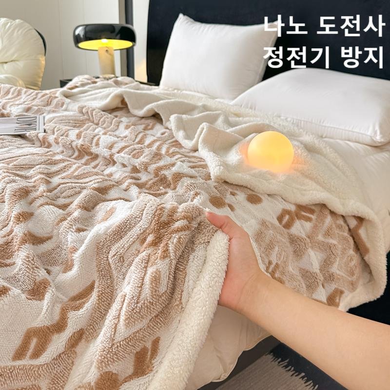 Jeernare 캐시미어 양면 극세사 담요 정전기 방지 무릎담요 세탁 가능한 부드러운 대형 담요할인· 10:34:5 상세 이미지 2
